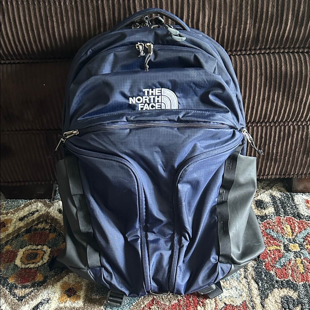 The North Face Men's Blue and Black Backpack